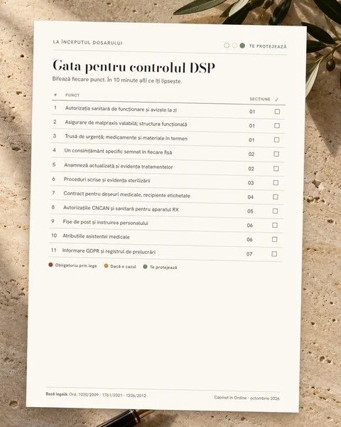 Checklist Gata pentru controlul DSP